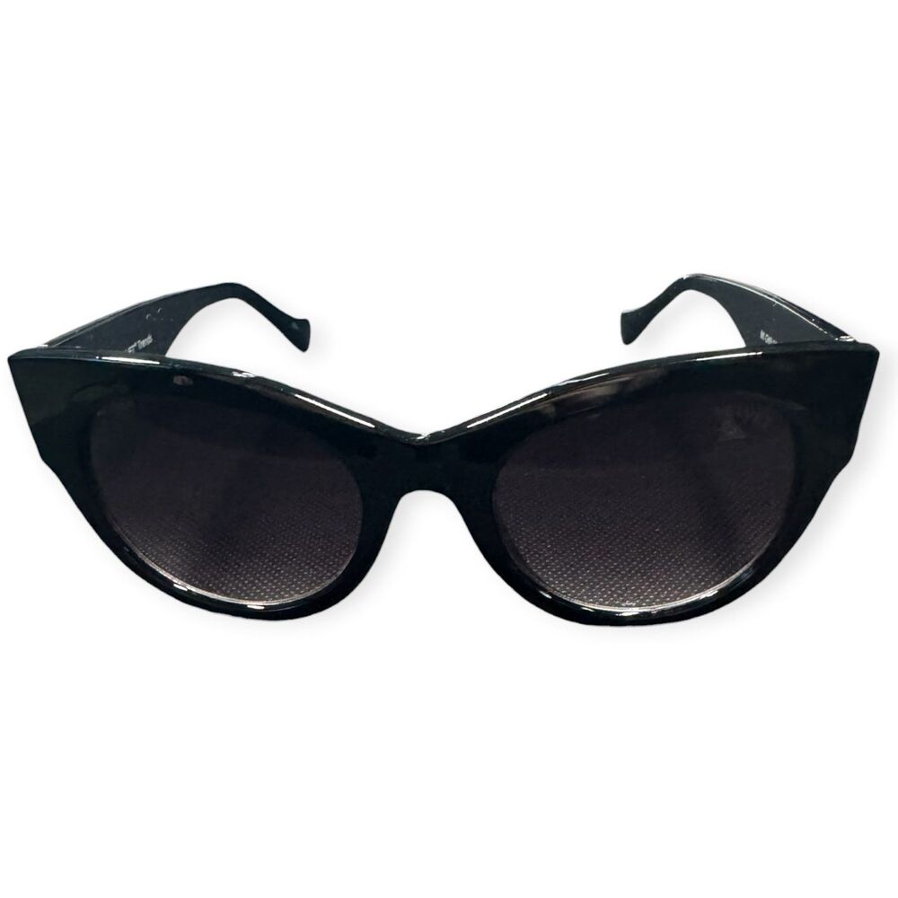 Velvet Cateye Chelsea Sunglasses Black Frame Gray Lenses Oversized w/ Lenses